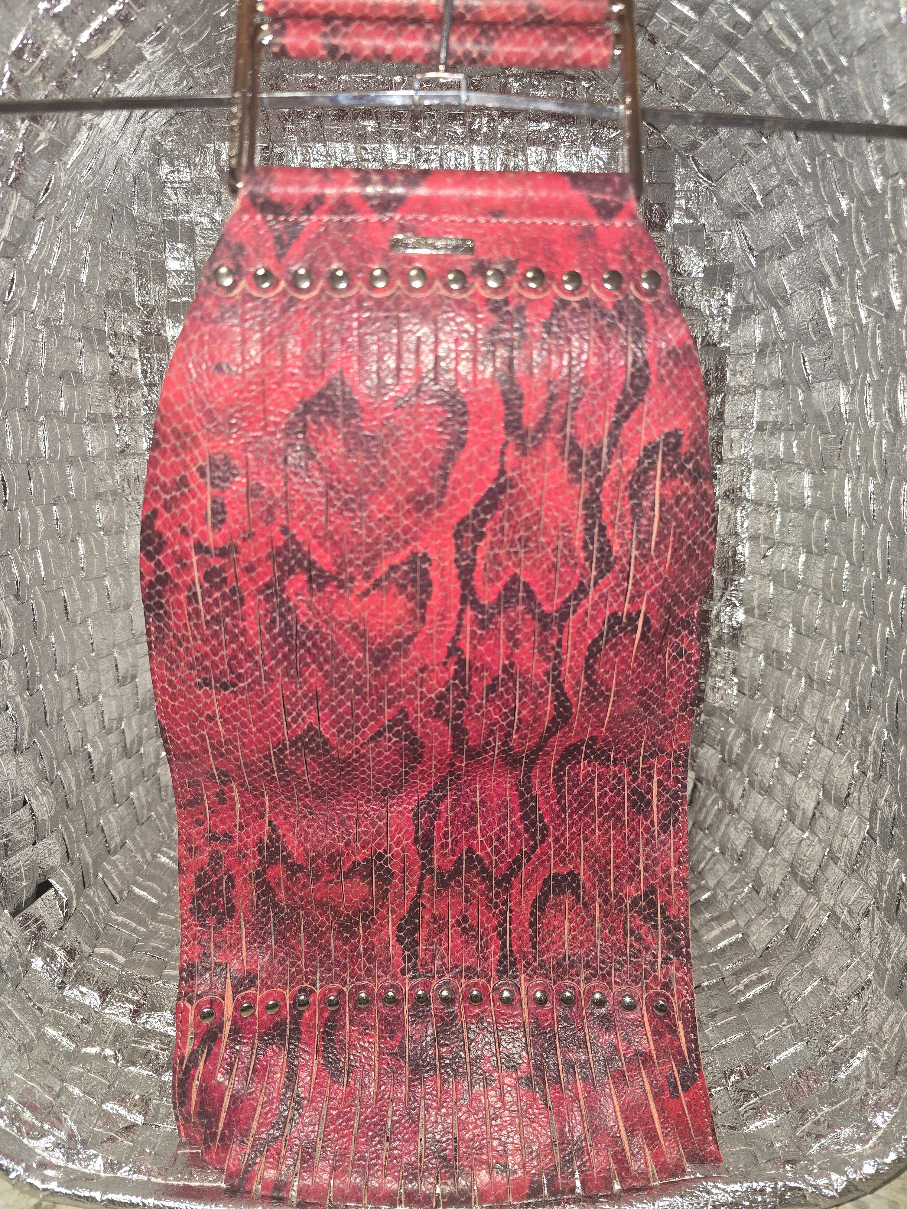 Claudio Ferrici Red Snakeskin handbag