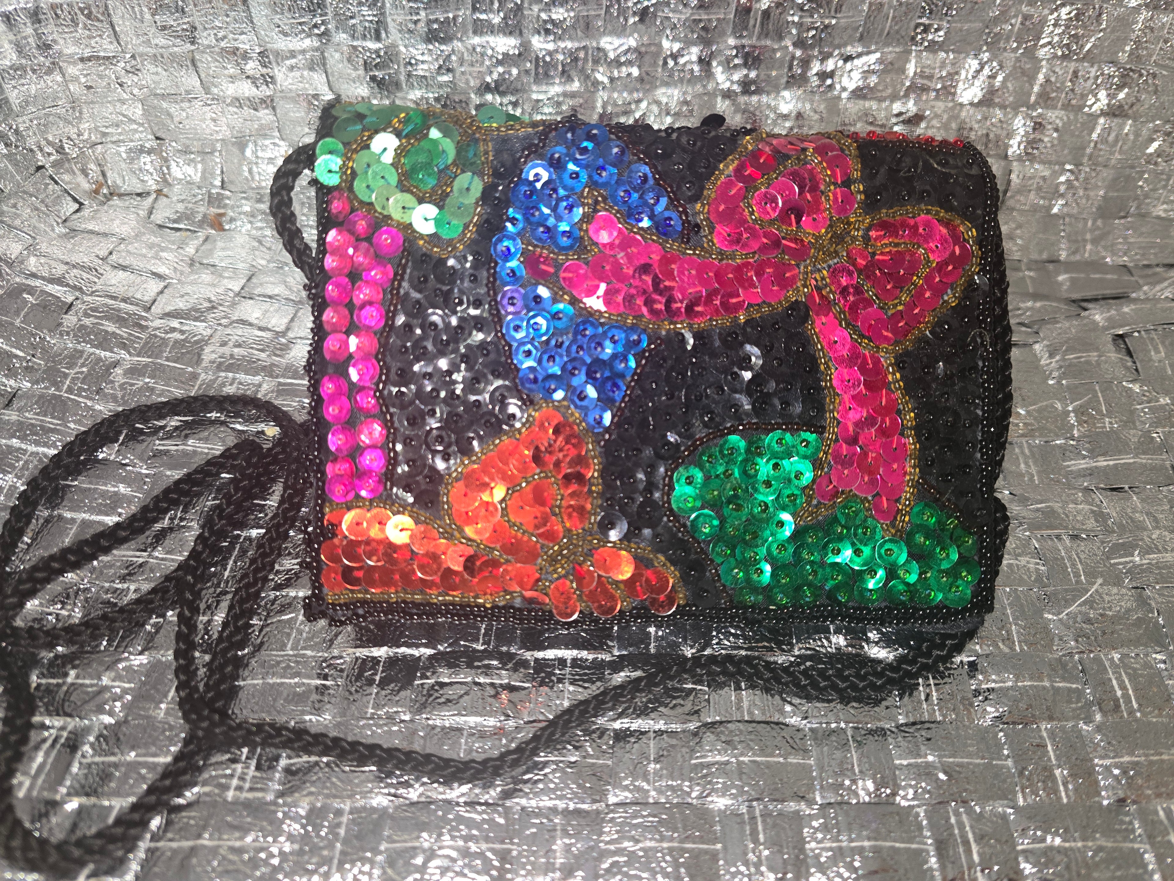 Vintage multi-color sequin purse