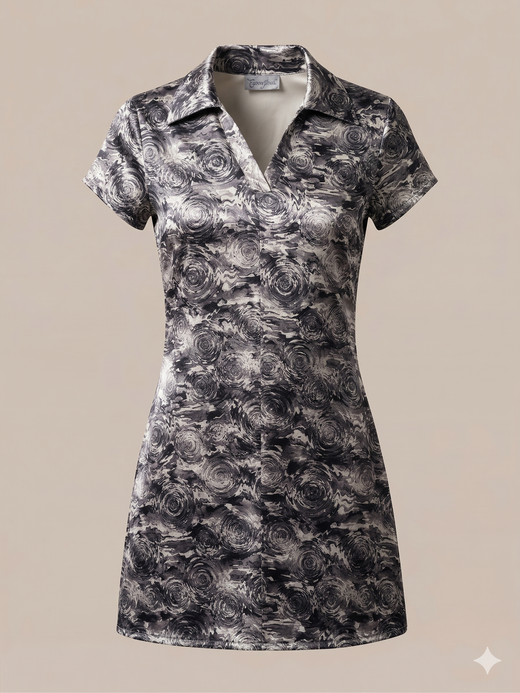 Aqua Blues Vintage Silk Mini Dress