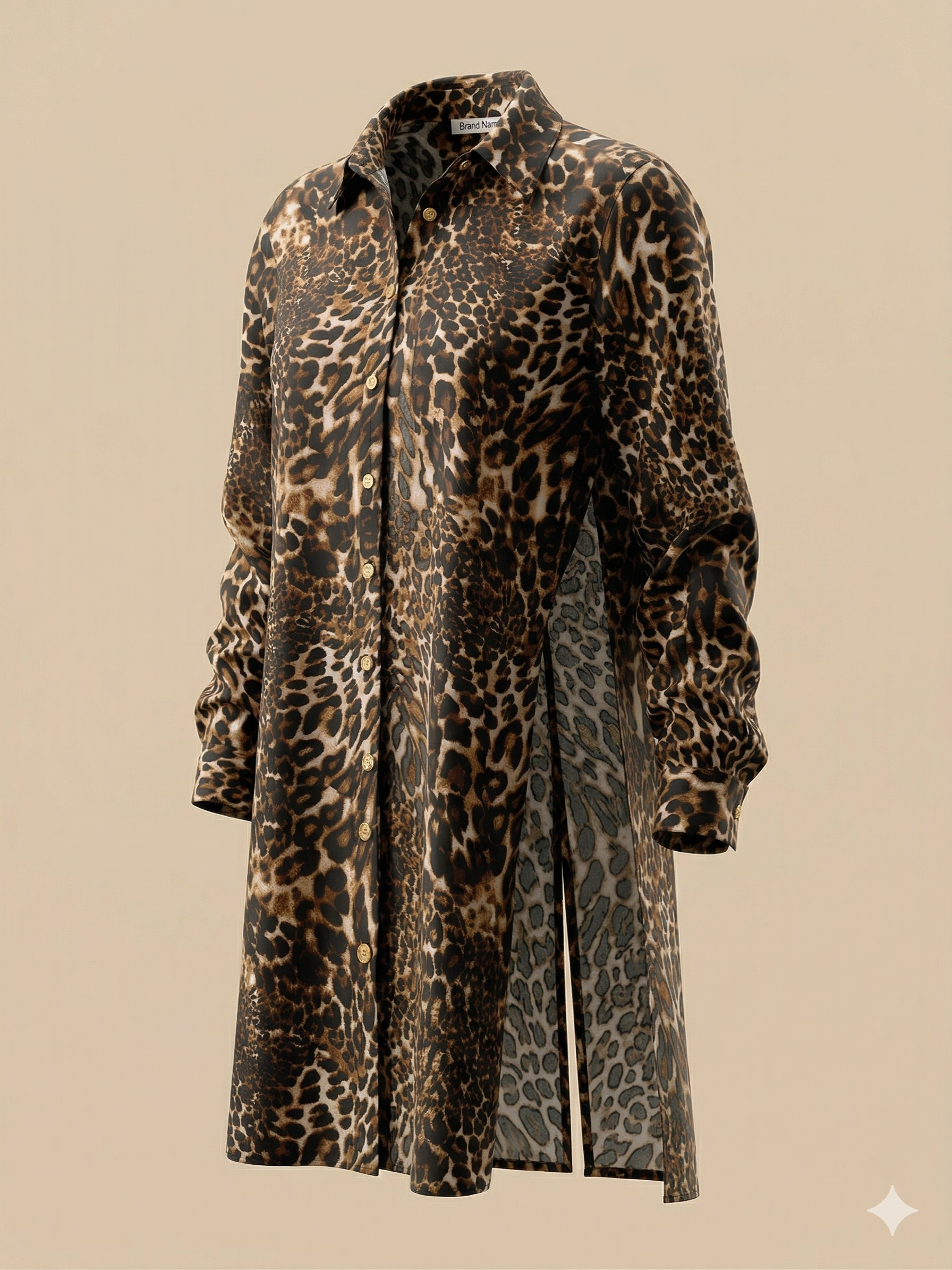 Cheeta Print trench coat blouse