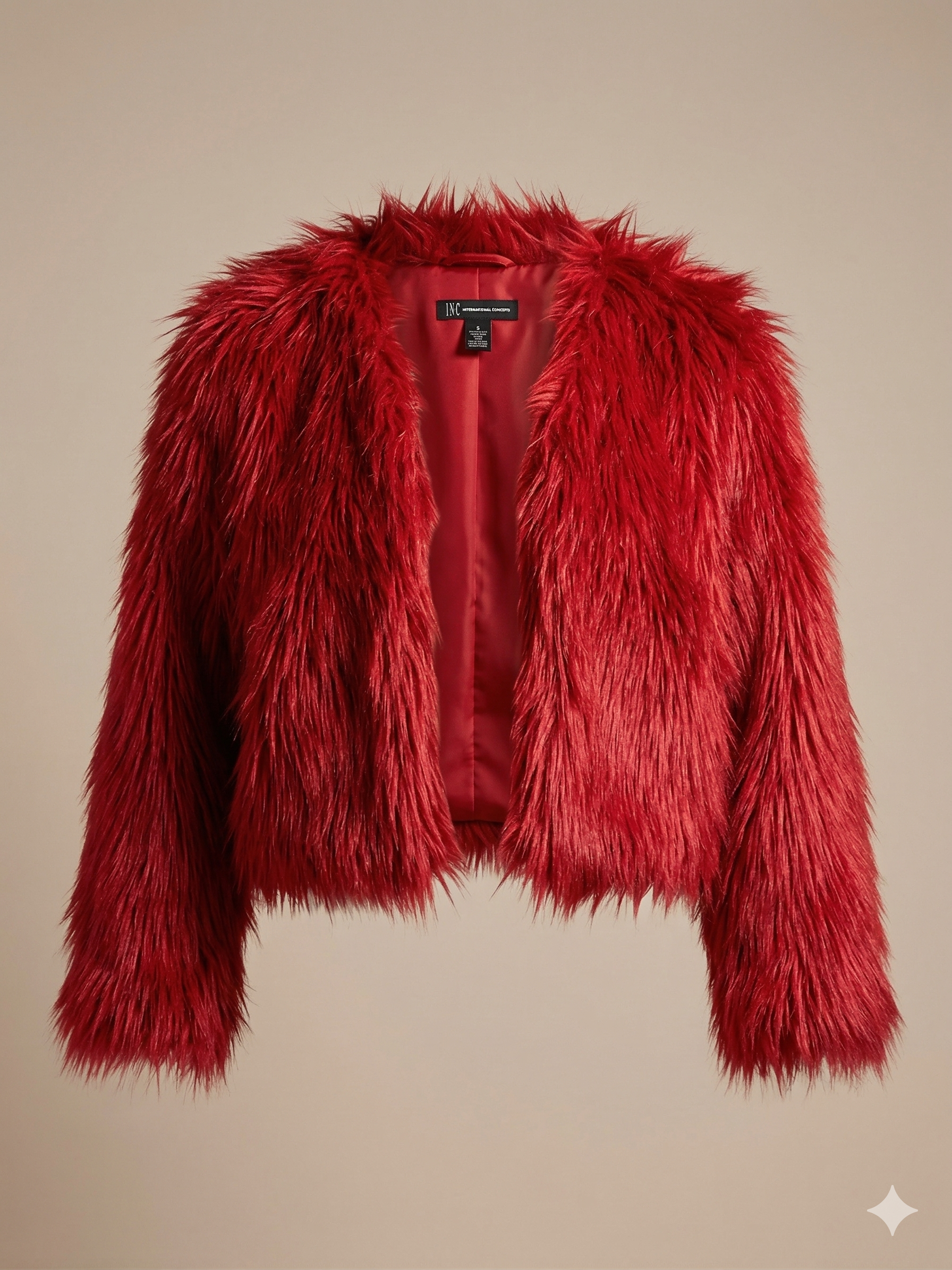 Vintage International concepts red fur jacket